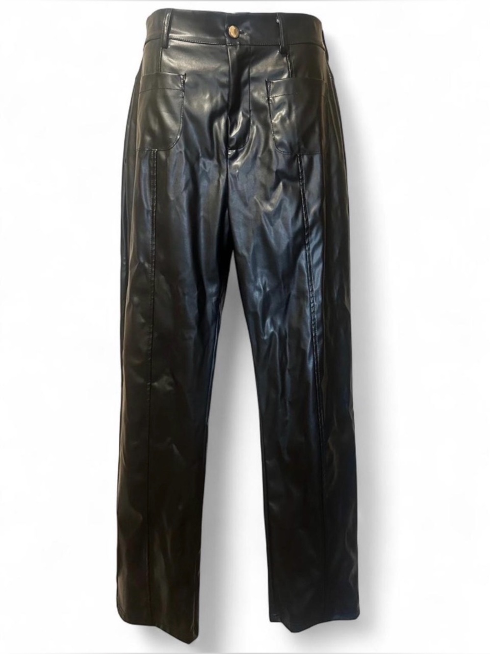 Faux leather pants